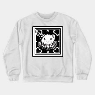 Love Ferret In White - Black Outlined Version Crewneck Sweatshirt